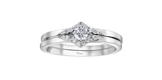 10K White Gold 0.20cttw Round Brilliant Cut Canadian Diamond Engagement Ring (Band sold separately)