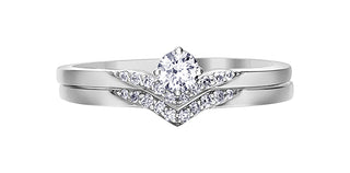 10K White Gold 0.21cttw Canadian Diamond Engagement Ring, size 6.5