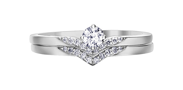 10K White Gold 0.20cttw Round Brilliant Cut Canadian Diamond Engagement Ring (Band sold separately)