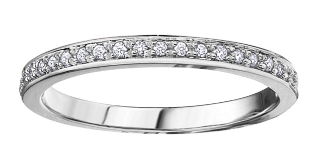 10K White Gold 0.10cttw Diamond Pave Ring, size 6.5