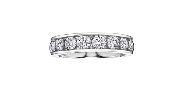 14K White Gold 0.25cttw Diamond Anniversary Channel Set Ring / Band, size 6.5