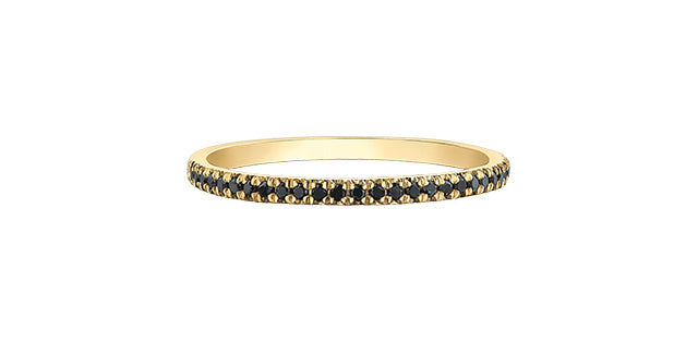 10K Yellow Gold Black Diamond Ring