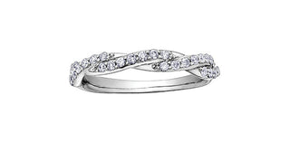 10K White 0.33cttw Diamond Ring, size 6.5