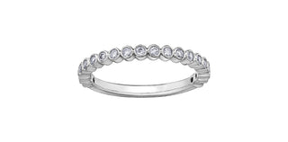 Anillo/banda de diamantes de 0,27 quilates en oro blanco de 10 quilates, tamaño 6,5