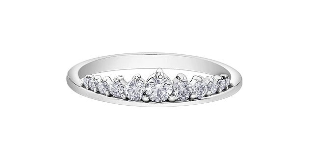 10K White Gold 0.33cttw Diamond Tiara Ring, Size 6.5