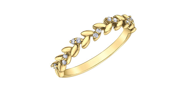 10K Yellow Gold 0.08cttw Diamond Ring