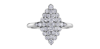 10K White Gold 1.00cttw Diamond Ring, size 6.5