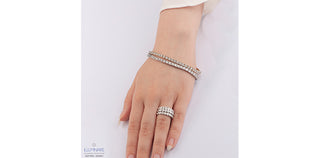Anillo con engaste de ilusión de diamantes de 0,25 quilates en oro de 10 quilates en dos tonos