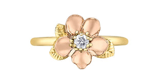 14K Yellow & Rose Gold Canadian Diamond Wild Rose Ring
