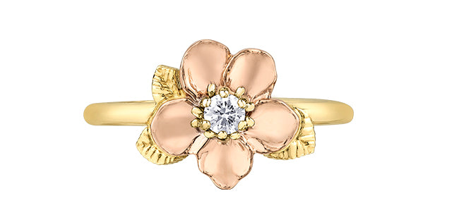 14K Yellow &amp; Rose Gold Canadian Diamond Wild Rose Ring