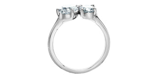 14K Gold 2.00cttw Lab Grown Oval Cut and Pear Cut Diamond Ring