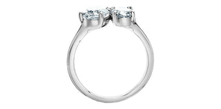14K Gold 1.40cttw Lab Grown Oval Cut and Pear Cut Diamond Ring