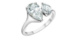 14K Gold 2.500cttw Lab Grown Pear Cut Diamond Ring