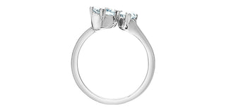 14K Gold 1.50cttw Lab Grown Pear Cut, Round Brilliant Cut and Princess Cut Diamond Ring