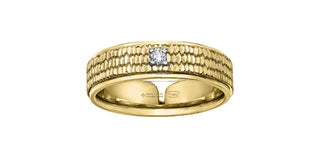 Anillo de diamantes canadienses para caballero de oro amarillo de 14 quilates de 0,07 quilates, talla 10