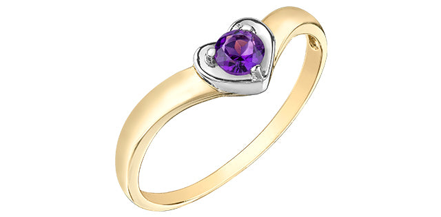 10K Yellow Gold Amethyst Ring, size 6