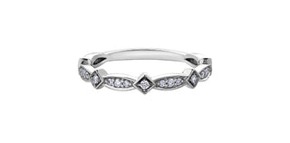 10K White Gold 0.17cttw Diamond Ring, size 6.5