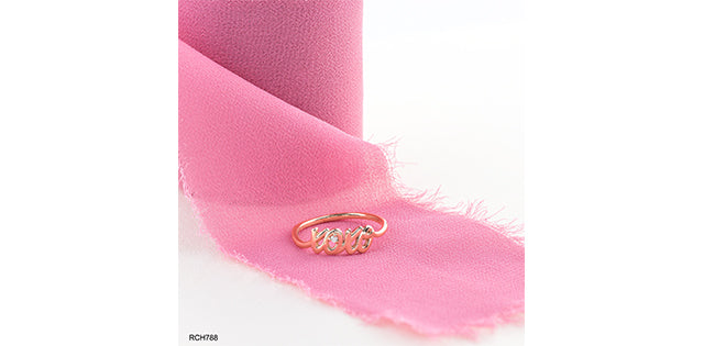 10K Rose  Gold 0.01cttw Diamond Love Ring, size 6