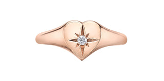 10K Rose Gold 0.03cttw Canadian Diamond Heart Ring
