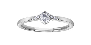 10K White Gold 0.21cttw Canadian Diamond Engagement Ring, size 6.5