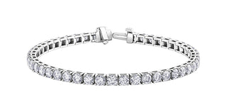 Brazalete de tenis de diamantes cultivados en laboratorio de oro blanco de 14 quilates de 2,0 quilates a 17,0 quilates