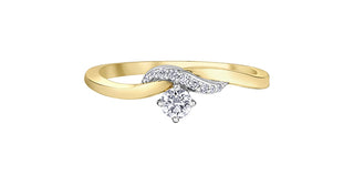 10K Yellow Gold 0.18Cttw Diamond Engagement Ring