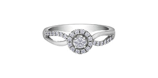 10K White Gold 0.30cttw Canadian Diamond Ring - Size 6.5