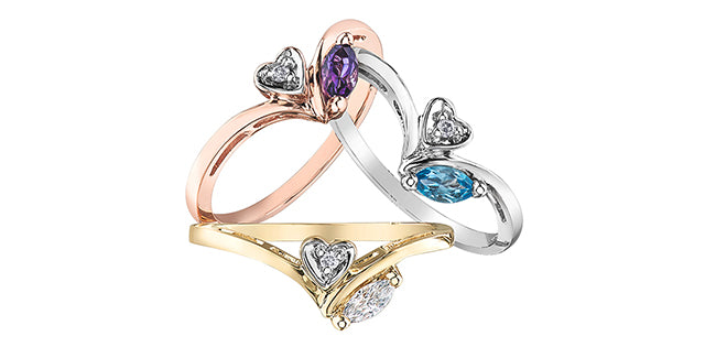 10K Rose Gold Amethyst and Diamond Ring, size 6