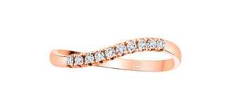 10K Rose Gold 0.10cttw Round Cut Diamond Ring