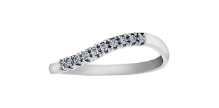 10K White Gold 0.10cttw Round Diamond Ring, 6.5