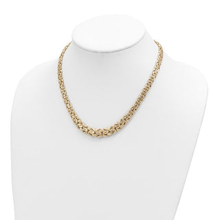 14k Fancy Graduated 7-12mm Flat Byzantine Necklace