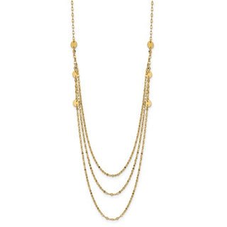 14K Triple Layer Polished Circles Fancy Necklace - 18 Inches