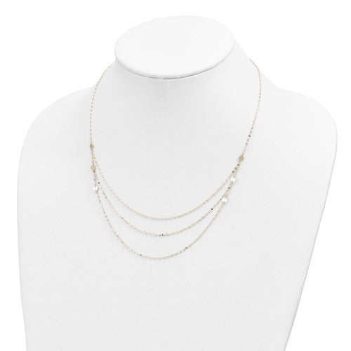 14K Triple Layer Polished Circles Fancy Necklace - 18 Inches