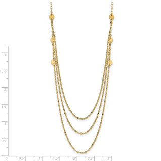 14K Triple Layer Polished Circles Fancy Necklace - 18 Inches