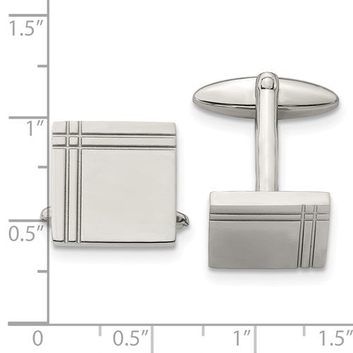 Stainless Steel Polished Square Cufflinks