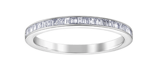 14K White Gold Baguette Cut Channel Set Diamond Band