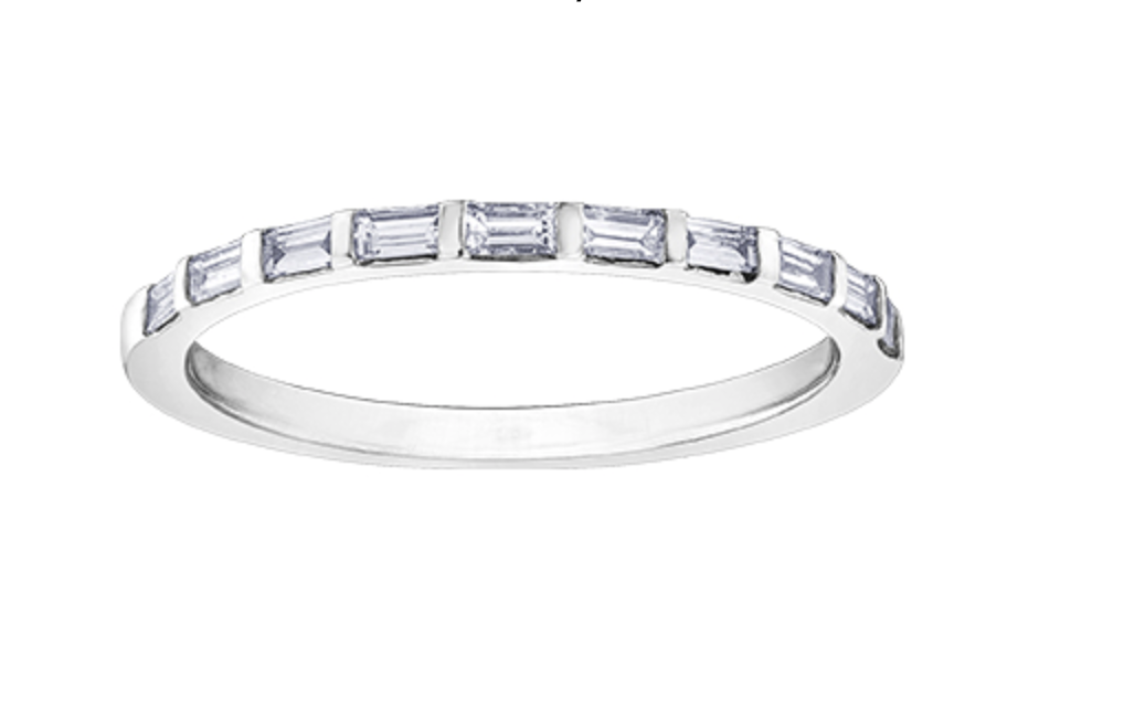 14K White Gold Baguette Cut Channel Set Diamond Band