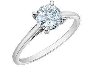 Anillo de diamantes de cuatro garras de corte brillante redondo de 0,50 a 3,00 quilates cultivado en laboratorio de 14 quilates
