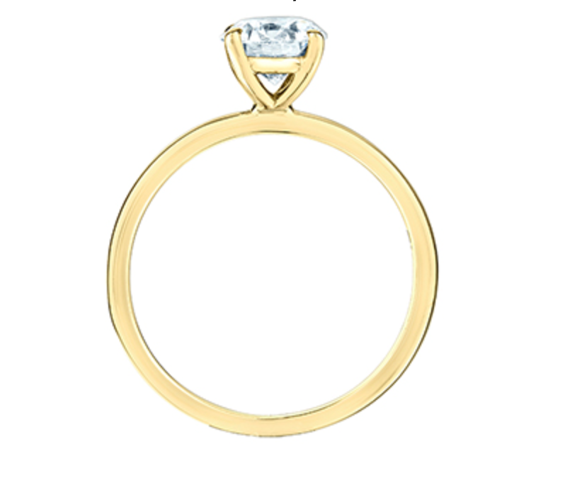 14K Lab Grown Round Brilliant Four Claw Diamond Ring