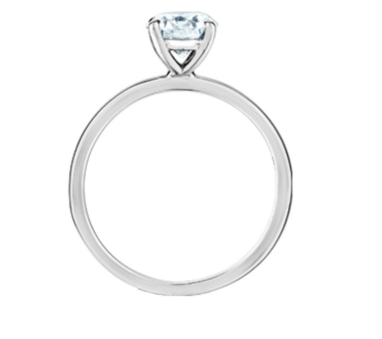 14K Lab Grown Round Brilliant Four Claw Diamond Ring