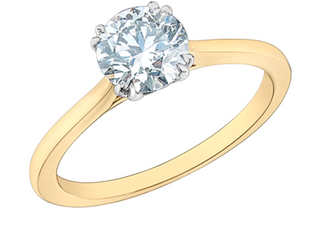 14K Lab Grown 1.00cttw Round Brilliant Cut Six Claw Diamond Ring