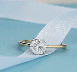 14K Lab Grown 1.00cttw Round Brilliant Cut Six Claw Diamond Ring