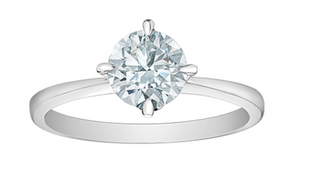 14K Lab Grown 1.00cttw Round Brilliant 4 Claw Set Diamond Ring