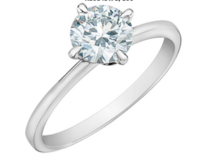 14K Lab Grown 1.00cttw Round Brilliant 4 Claw Set Diamond Ring