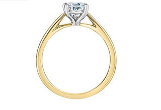 14K Lab Grown 1.00cttw Pear Shape Cut 5 Claw Set Diamond Ring