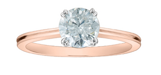 14K Lab Grown 1.00cttw Round Brilliant Cut 4 Claw Set Diamond Ring