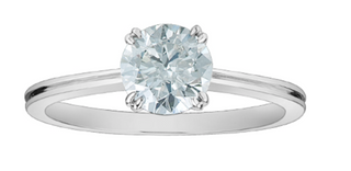 14K Lab Grown 1.00cttw Round Brilliant Cut 4 Claw Set Diamond Ring