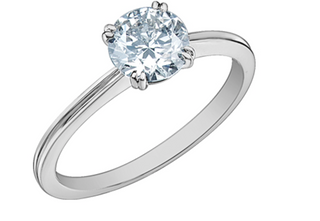 14K Lab Grown 1.00cttw Round Brilliant Cut 4 Claw Set Diamond Ring