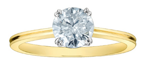 14K Lab Grown 1.00cttw Round Brilliant Cut 4 Claw Set Diamond Ring