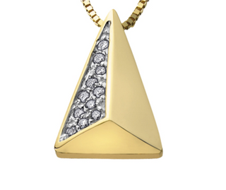 Colgante de diamantes geométricos en oro amarillo de 10 quilates, 0,10 quilates